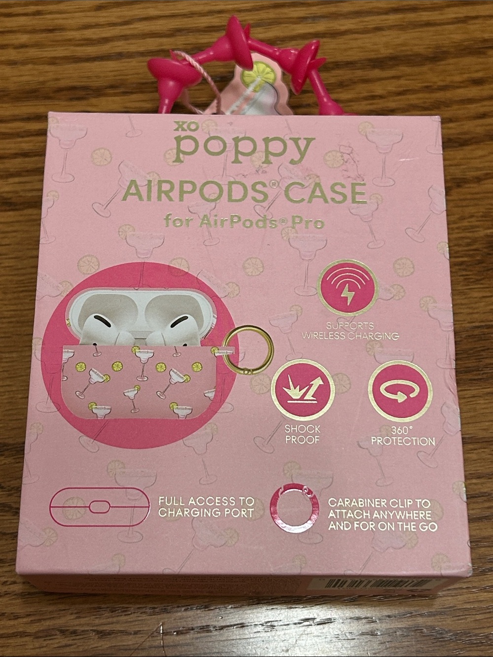 Poppy Main Squeeze Pink Margarita AirPods Pro Case NIB - Picture 2 of 3